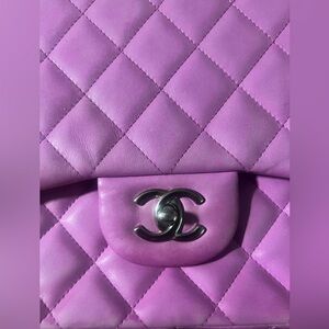 Chanel Pink Quilted Lambskin Medium Classic Double Flap Bag silver Hardware